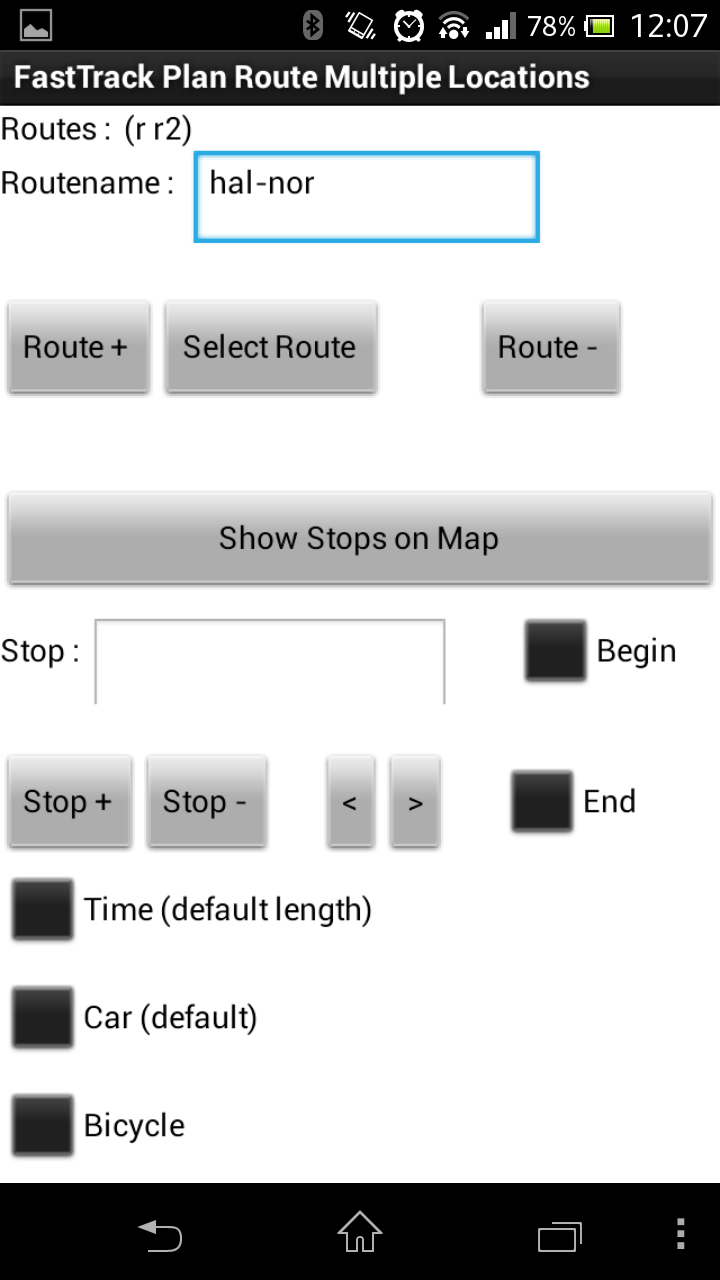 FastTrack Best MultiStop Route Screen 1