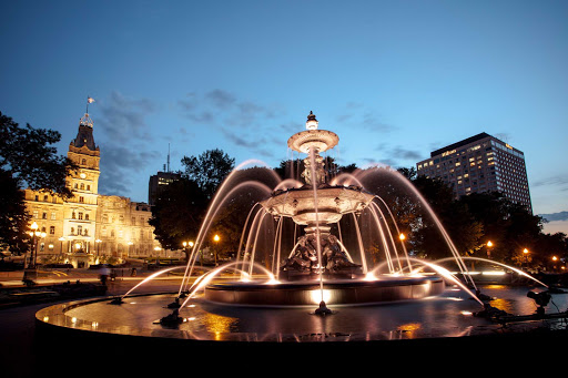 Quebec-City-fountain - A fountain outside the Quebec Parliament Building, Quebec City.