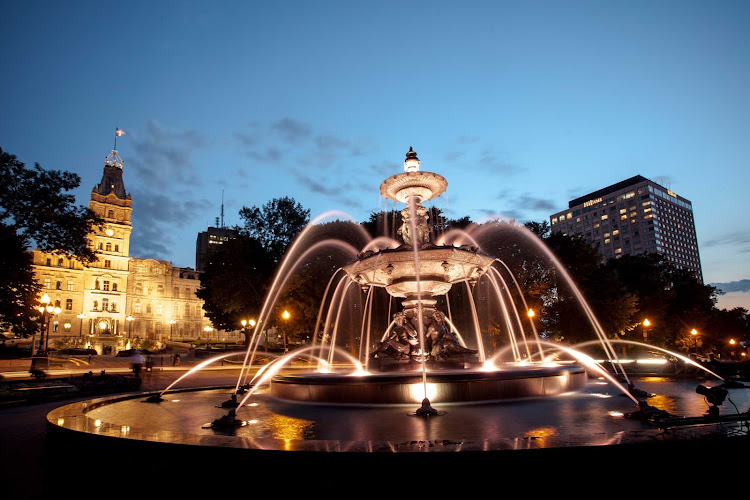 A fountain outside the Quebec Parliament Building, Quebec City.