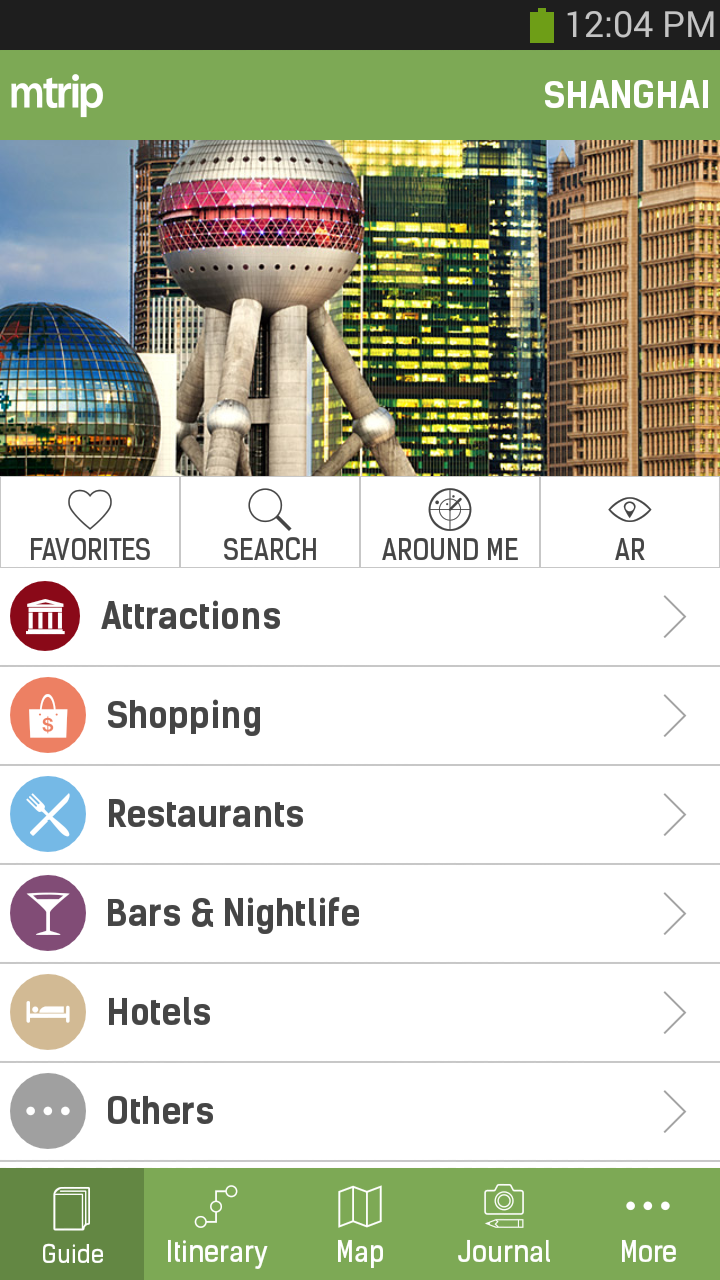 Android application Shanghai Travel Guide – mTrip screenshort