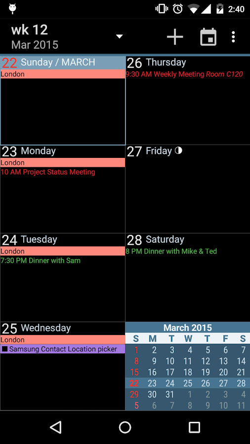    aCalendar+ Calendar & Tasks- screenshot  