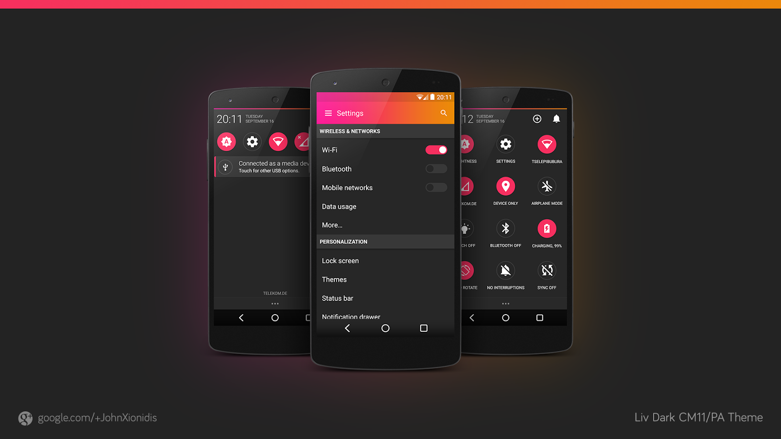 Liv Dark - CM11/Pa Theme - screenshot