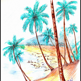 Beach View. by Pinaki Ranjan Das - Drawing All Drawing