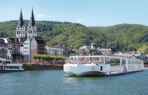 Viking Freya sails through the Rhine Valley in Boppard, Germany. 