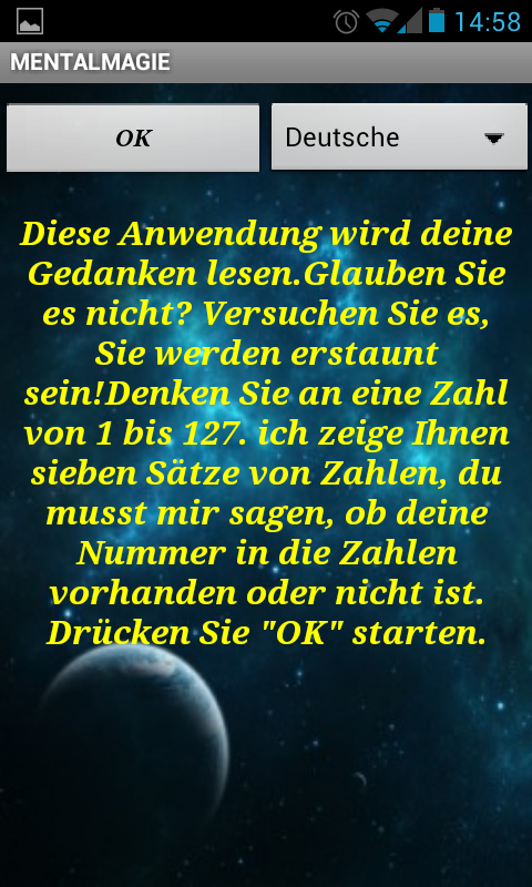 Android application Mentalism 2 - MAGIC GAME screenshort