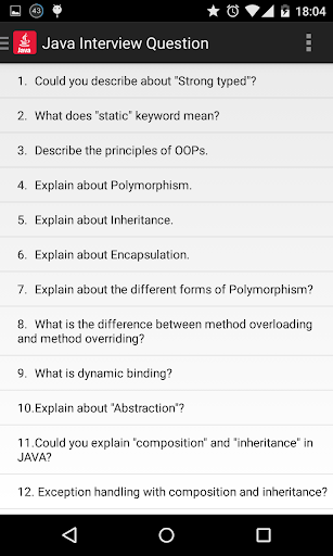 【免費書籍App】Java interview questions-APP點子