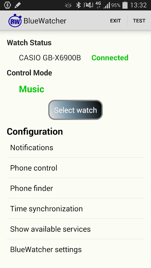 Android application BlueWatcher screenshort