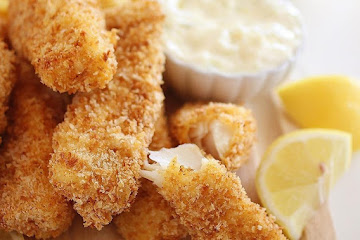 Crispy Baked Fish Sticks with Tartar Sauce