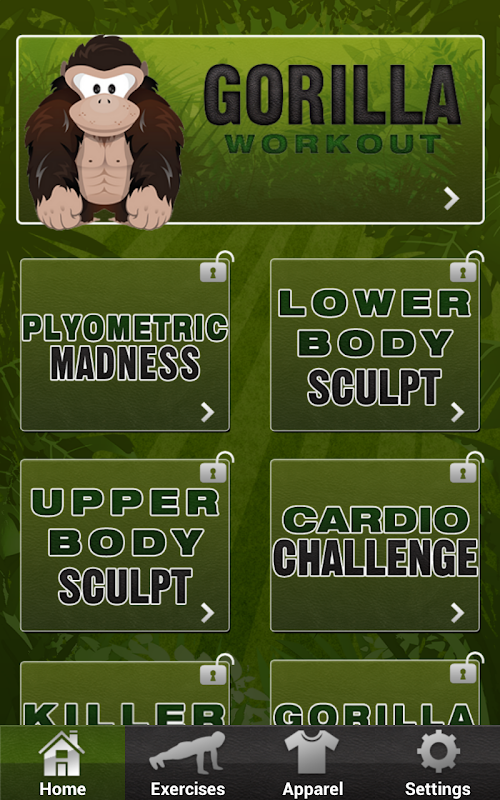 Android application Gorilla Workout: Strength Plan screenshort