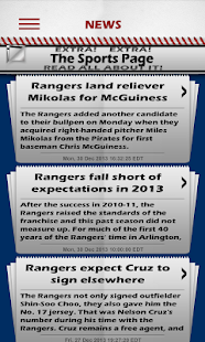 Baseball Pocket Sked - Rangers Screenshots 1