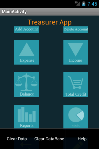 Android application Treasurer App screenshort