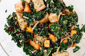 Balsamic Butternut, Kale and Cranberry Panzanella