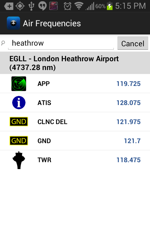 Air Frequencies Screen 2