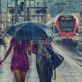 Hard Rain by Dietmar Pohlmann - People Street & Candids