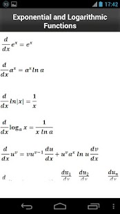 Calculus Formulas - Android Apps on Google Play