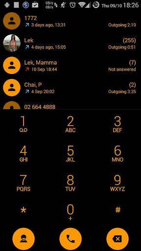 Dialer theme Flat BlackOrang