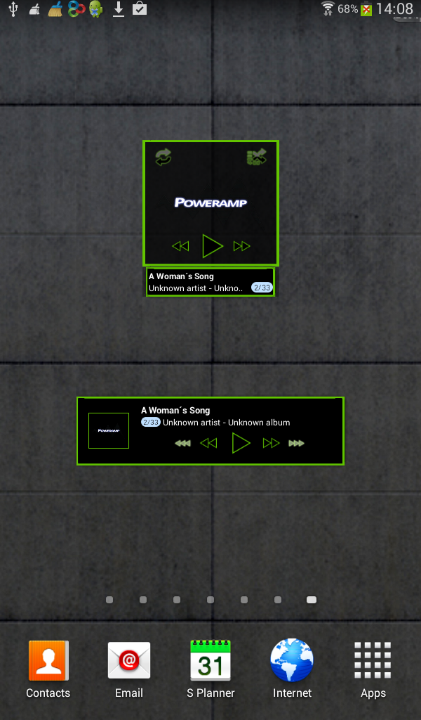 Poweramp widget TRON GREEN Screen 2