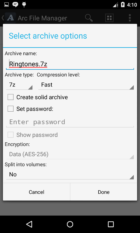    Arc File Manager- screenshot  