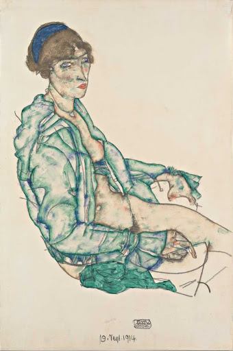 Sitting Semi-Nude with Blue Hairband