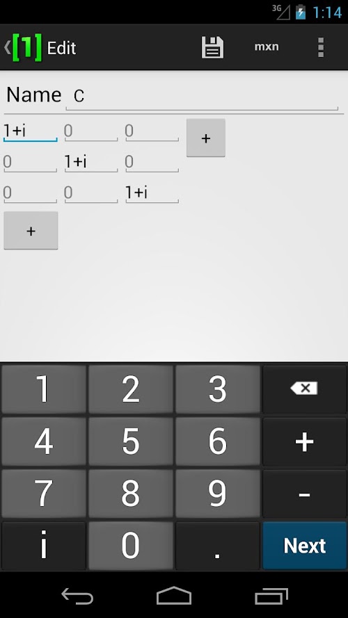Android application Matrix Calculator Pro screenshort
