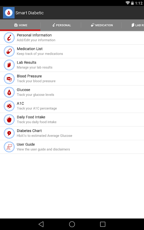 Android application Smart Diabetic screenshort