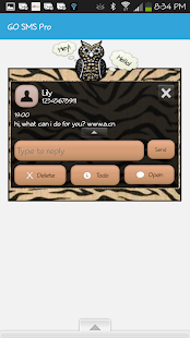 GO SMS - Tiger Owl Screenshots 4