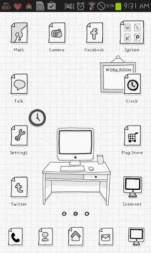 work room GO launcher theme