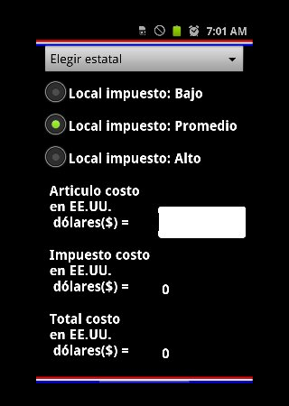Android application Sales Tax Calculator App screenshort