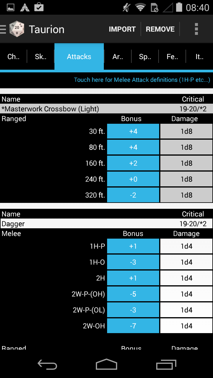 PCGen Character Importer Screen 1