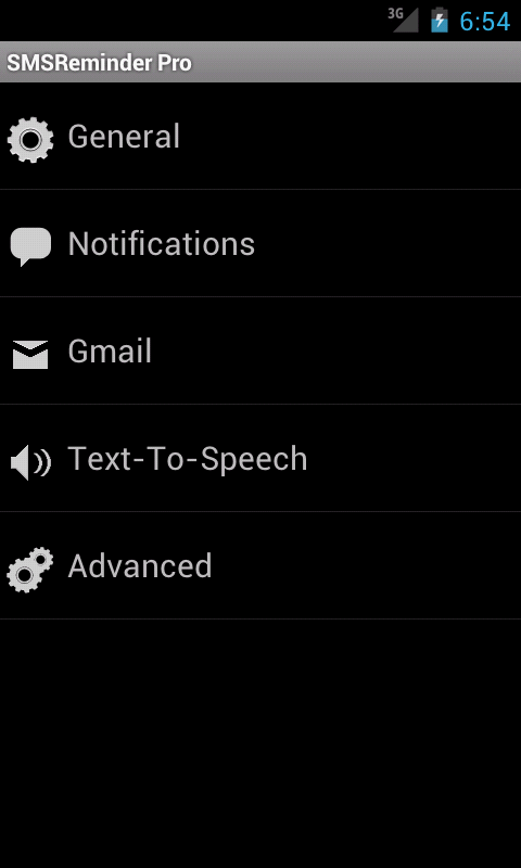 Android application SMS Reminder Pro screenshort