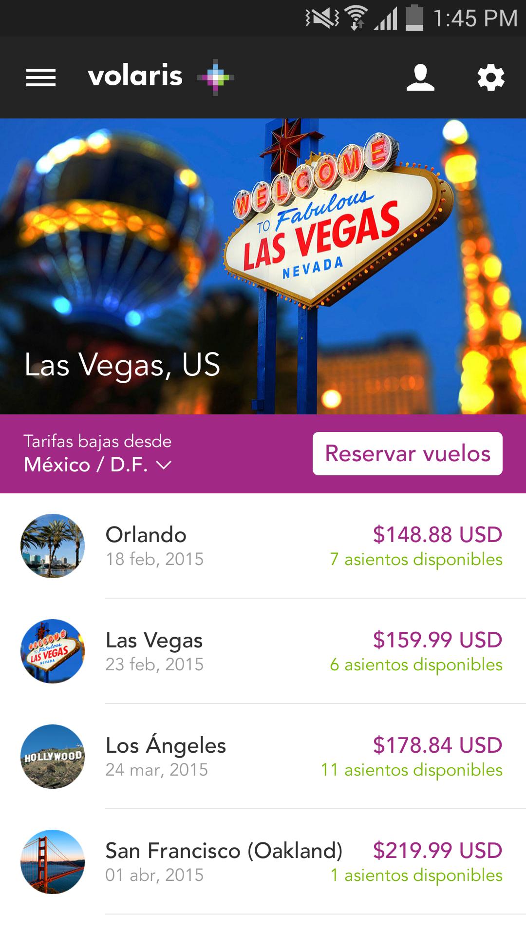 Android application Volaris screenshort
