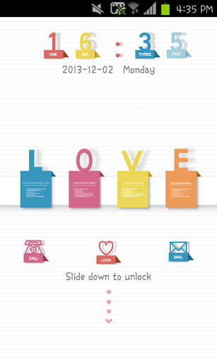 Love message go locker theme