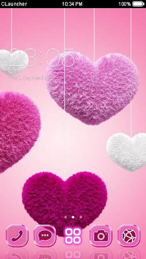 Fluffy Heart Pink Love Theme