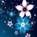 Blue n Pink Flowers Glittering