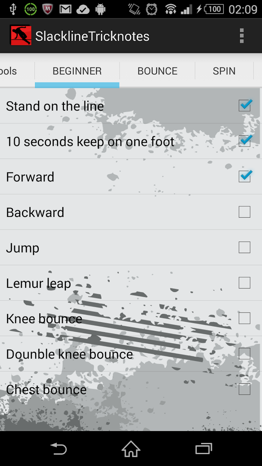 SlacklineTricknotes Screen 3