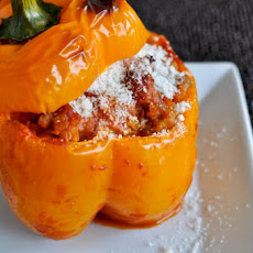 Stuffed Peppers with Tomato Basil Cream Sauce