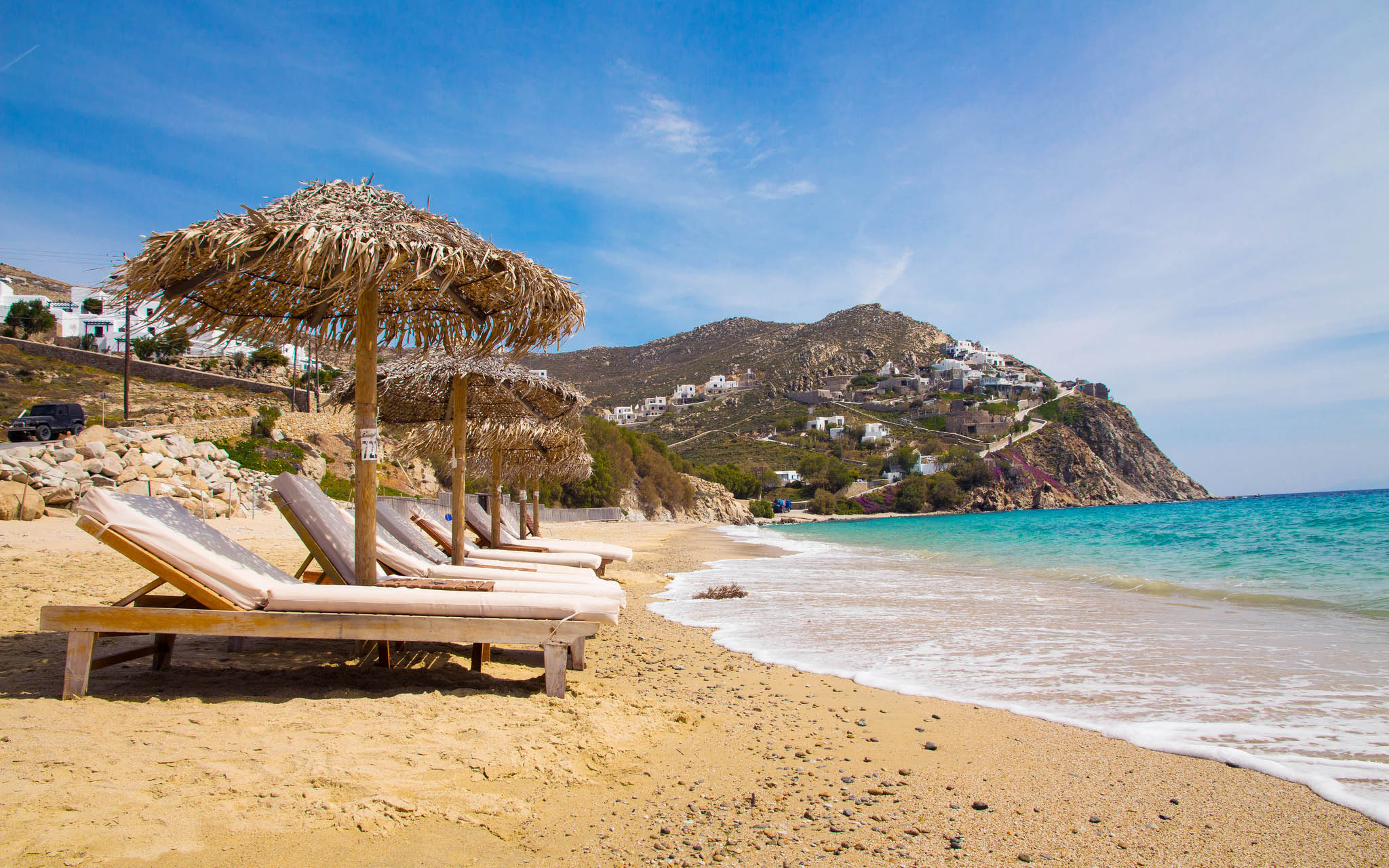 Elia Beach on Mykonos, Greece.