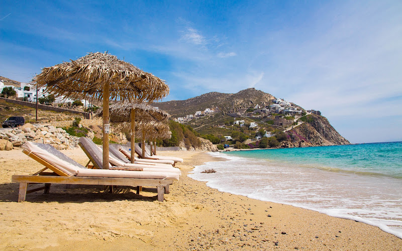 Elia Beach on Mykonos, Greece.