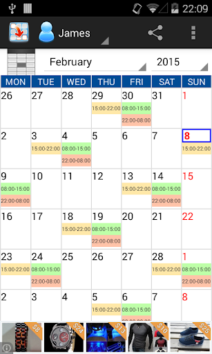 Workshifts Calendar Free 2015