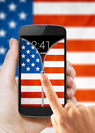 US Flag Zipper Lock Screen poster 5