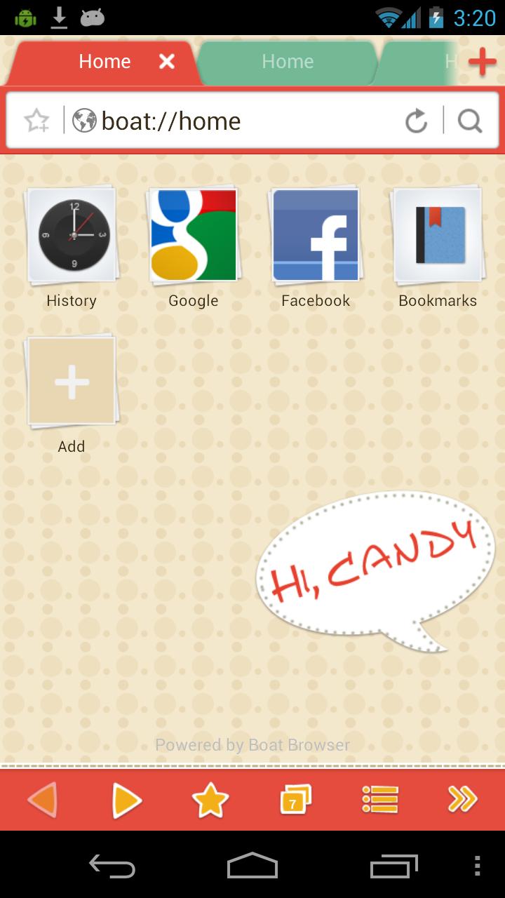 Candy Boat Browser Theme Screen 1
