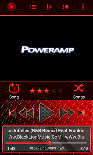 Poweramp Skin Red Neon