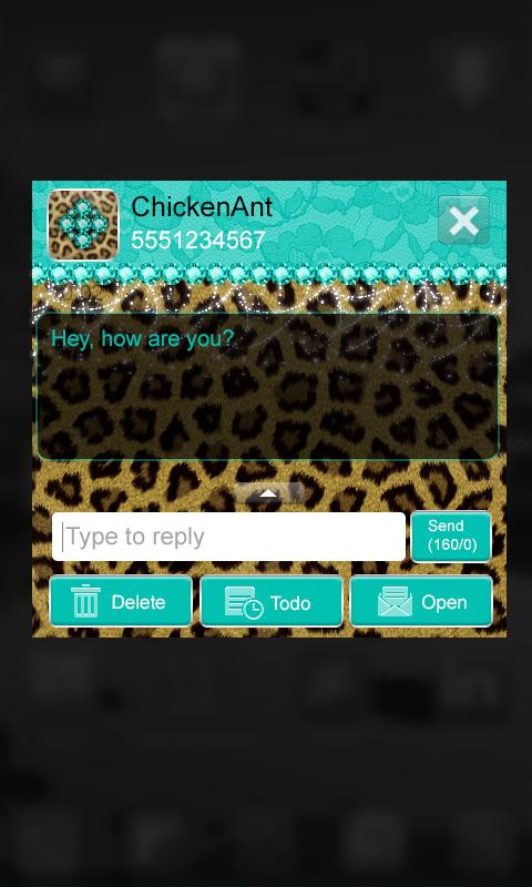 Cheetah &amp; Lace Theme GO SMS Screen 2