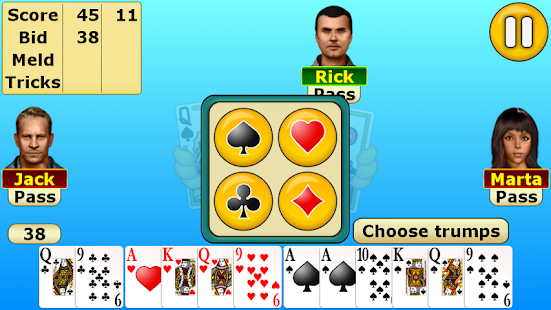 Pinochle card game points