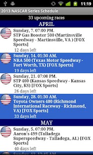 2017 Nascar Series Schedule - náhled