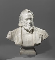 Buste van Johannes Josephus Herman Verhulst (1816-1891), toonkunstenaar met voetstuk van zwart graniet met grijs mica