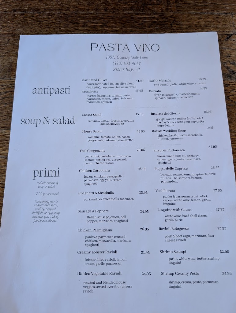  Pasta Vino