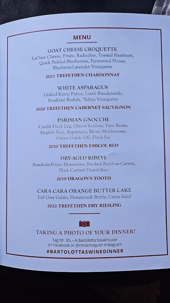  Mr. B's - A Bartolotta Steakhouse - Mequon