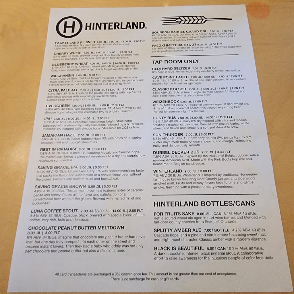  Hinterland Brewery