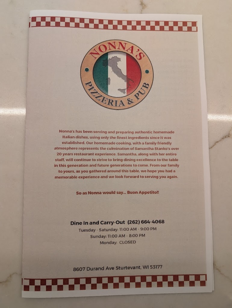  Nonna’s Pizzeria and Pub